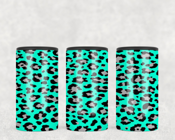 Turquoise Leopard Print  Steel can hugger - optional speaker (Style: No Speaker)