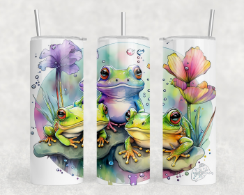Watercolor Frogs 20 oz Steel Tumbler With Or Without Bluetooth Speaker (Style: No Speaker)
