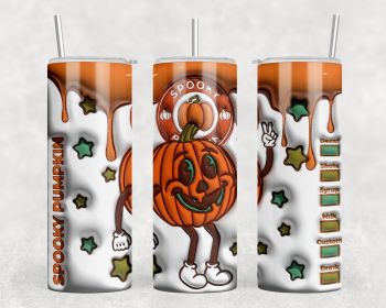 Spooky Pumpkin 20 oz Steel Tumbler With Or Without Bluetooth Speaker (Style: No Speaker)