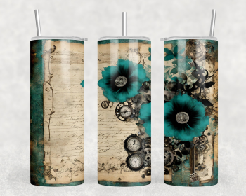 vintage flowers 20 oz Steel Tumbler With Or Without Bluetooth Speaker (Style: No Speaker)