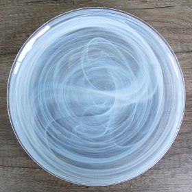 NUAGE Glass Plate (Color: Ivory, size: 11" Dinner Plate)