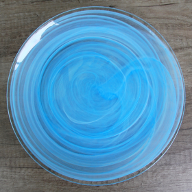 NUAGE Glass Plate (Color: Aqua, size: 11" Dinner Plate)