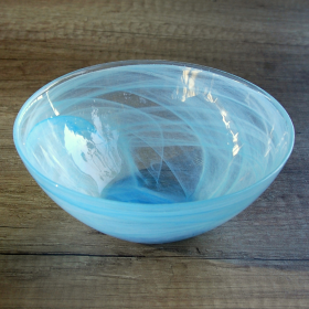 NUAGE 6" Glass Soup Bowl (Color: Aqua, size: 6")
