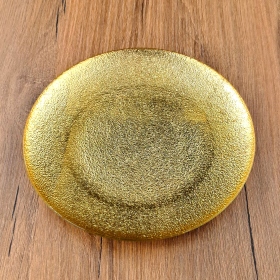 AURA Gilded Glass Plate (Color: gold, size: 8" Salad Plate)