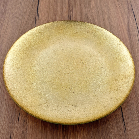 AURA Gilded Glass Plate (Color: gold, size: 11" Dinner Plate)