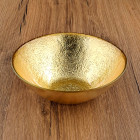 AURA 6" Gilded Glass Soup Bowl (Color: gold, size: 6")