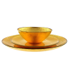 AURA 12PC Gilded Glass Dinnerware Set