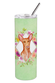 213-CK4110TBL20 Dog Breed 20 oz Skinny Tumbler (Dog Breed: Pharaoh Hound Green Flowers)