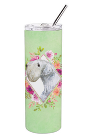 213-CK4110TBL20 Dog Breed 20 oz Skinny Tumbler (Dog Breed: Sealyham Terrier Green Flowers)