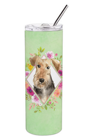213-CK4110TBL20 Dog Breed 20 oz Skinny Tumbler (Dog Breed: Westie Green Flowers)
