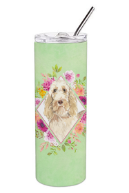 213-CK4110TBL20 Dog Breed 20 oz Skinny Tumbler (Dog Breed: Spinone Italiano Green Flowers)