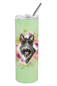 213-CK4110TBL20 Dog Breed 20 oz Skinny Tumbler (Dog Breed: Scottish Terrier Green Flowers)