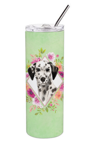 213-CK4110TBL20 Dog Breed 20 oz Skinny Tumbler (Dog Breed: Dalmatian Green Flowers 1)