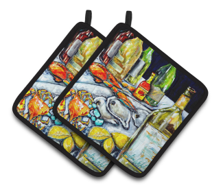 Sit a Spell Pair of Pot Holders (Color: Sit a Spell, size: 7.5 x 7.5)