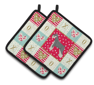 CK5949PTHD Dog XOXO Pair of Pot Holders (Dog Breed: Schnauzer - Series 2)