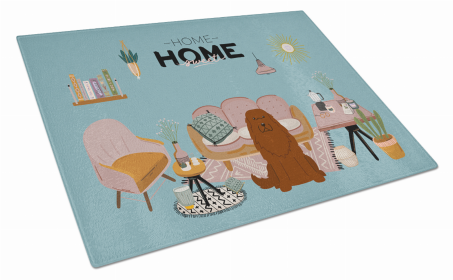 Sweet Home Dog Print Glass Cutting Board Large (Dog Breed: Caucasian Shepherd Dog)