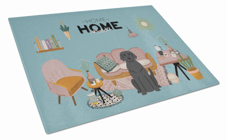 Sweet Home Dog Print Glass Cutting Board Large (Dog Breed: Black Labrador)