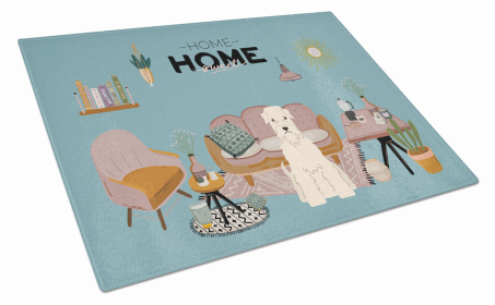 Sweet Home Dog Print Glass Cutting Board Large (Dog Breed: Soft Coated Wheaten Terrier)