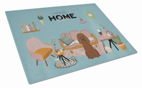 Sweet Home Dog Print Glass Cutting Board Large (Dog Breed: Irish Water Spaniel)