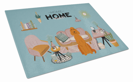 Sweet Home Dog Print Glass Cutting Board Large (Dog Breed: Irish Setter)