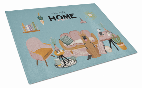 Sweet Home Dog Print Glass Cutting Board Large (Dog Breed: German Shepherd)