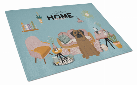 Sweet Home Dog Print Glass Cutting Board Large (Dog Breed: Bullmastiff)
