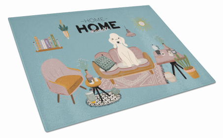 Sweet Home Dog Print Glass Cutting Board Large (Dog Breed: Sandy Bedlington Terrier)