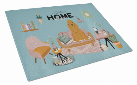 Sweet Home Dog Print Glass Cutting Board Large (Dog Breed: Red Cocker Spaniel)