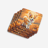 Corgi Fall Foam Coasters