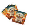 Coton De Tulear Fall Foam Coasters