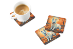 White German Shepherd Fall Foam Coasters