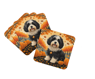 Havanese Fall Foam Coasters (Color: 194030785447)