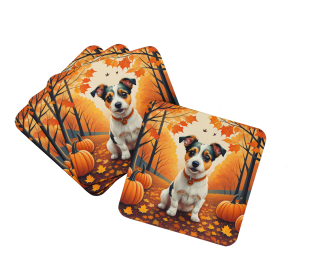 Jack Russell Terrier Fall Foam Coasters (Color: 194030785454)