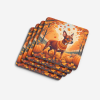 Red Miniature Pinscher Fall Foam Coasters