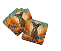 Miniature Pinscher Fall Foam Coasters