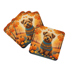 Norfolk Terrier Fall Foam Coasters (Color: 194030785546)
