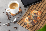 Pomeranian Fall Foam Coasters