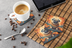 Fawn Pug Fall Foam Coasters