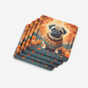 Fawn Pug Fall Foam Coasters