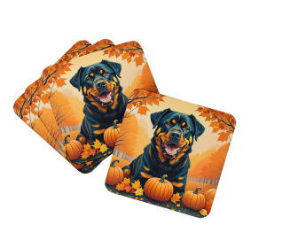 Rottweiler Fall Foam Coasters (Color: 194030785614)