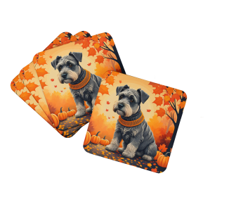 Schnauzer Fall Foam Coasters (Color: 194030785621)