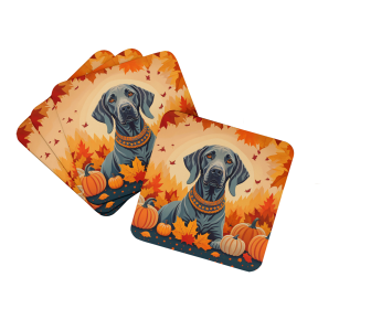 Weimaraner Fall Foam Coasters (Color: 194030785720)