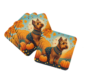 Welsh Terrier Fall Foam Coasters (Color: 194030785737)