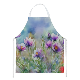 South Dakota Pasque Flowers in Watercolor Apron (Color: DAC1705)
