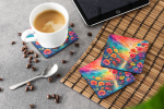 Colorful Begonias Foam Coasters