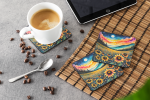 Colorful Black-eyed Susans Foam Coasters