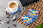 Colorful Blue Cornflowers Foam Coasters