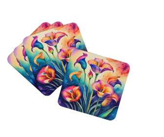 Colorful Calla Lilies Foam Coasters (Color: 194030782804)
