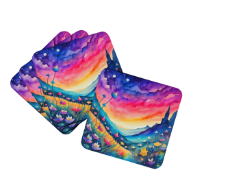 Colorful Campanula Foam Coasters (Color: 194030782828)