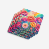 Colorful Carnations Foam Coasters